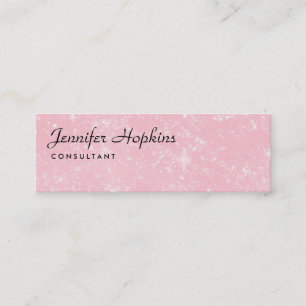 Handschrift Schlicht Rosa Modern Schlank Weiblich Mini Visitenkarte