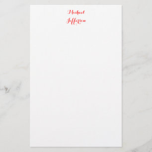 Handschrift Schrift Elegant Schlicht Einfach Rot W Briefpapier