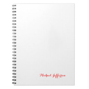 Handschrift Schrift Elegant Schlicht Einfach Rot W Notizblock