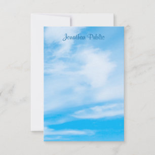 Handschrift Schriftname Blauer Himmel Wolken Vorla Mitteilungskarte