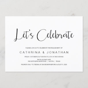 Handschrift, schwarze Schrift, Engagement-Partei Einladung