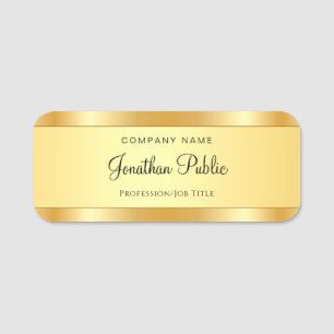 Handschrift Skript Moderne Vorlage Gold Elegant Namensschild