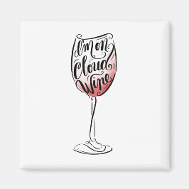 Handschrift und Illustriert bin ich auf Cloud Wine Magnet