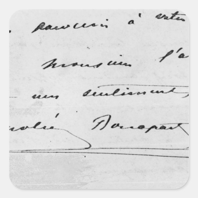 Handschrift und Unterschrift Quadratischer Aufkleber (Vorderseite)