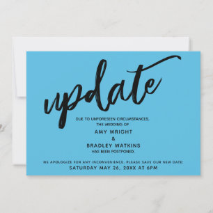 Handschrift verzögert Hochzeitsbrille Blue Card Einladung