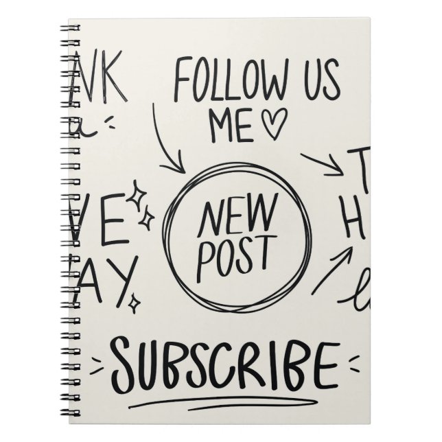 Handschrift: Vintages Doodle-Set. Notizblock (Vorderseite)