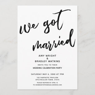 Handschrift Wir haben geheiratet Hochzeitsempfang Einladung