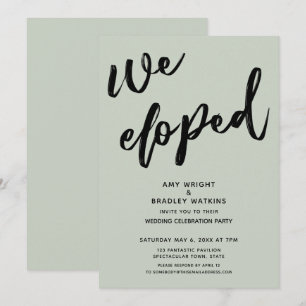 Handschrift Wir sind durchgebrannt Hochzeitsempfan Einladung