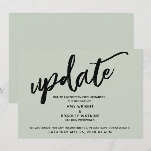 Handschrift "Zurückgestellte Hochzeitsupdate-Karte Einladung