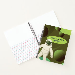 Handschriftenpraxis und Zeichnend Thema Weltraumte Notizbuch