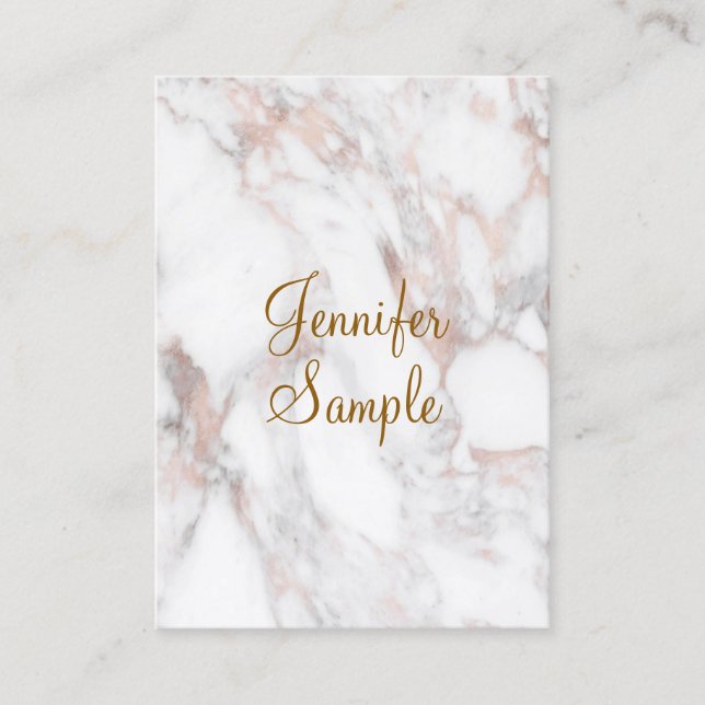 Handschriftenschrift Elegante Rose Gold Marbella Visitenkarte (Vorderseite)