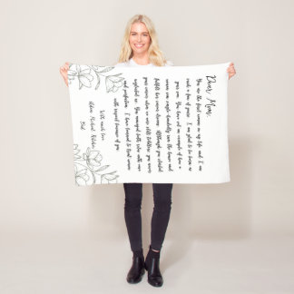 handschriftlich fleecedecke
