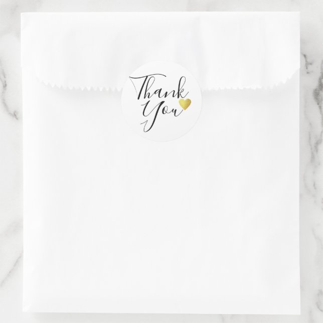 handschriftlich Vielen Dank für Ihre Liebe Hochzei Runder Aufkleber (Tasche)
