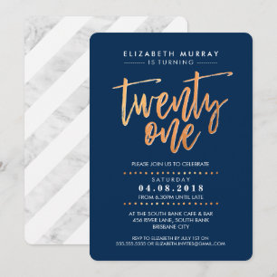 HANDSCHRIFTLICHE SCHRIFTART trendy Kupferfolie nav Einladung