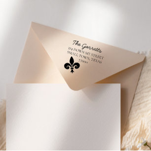 Handschriftliches Fleur De Lis Familienname Permastempel