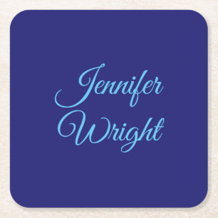 Handschriftname Classic Schlicht Midnight Blue Rechteckiger Pappuntersetzer