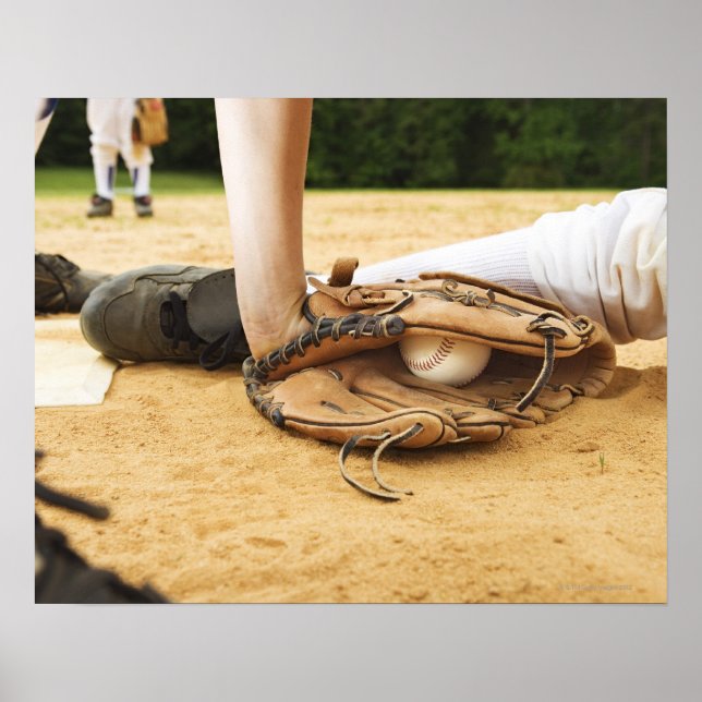 Handschuh des Baseballspielers, der die Runner aus Poster (Vorne)