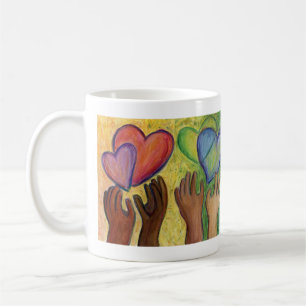 Handschuhe & Herz Diversity Liebe Art Custom Kaffe Kaffeetasse