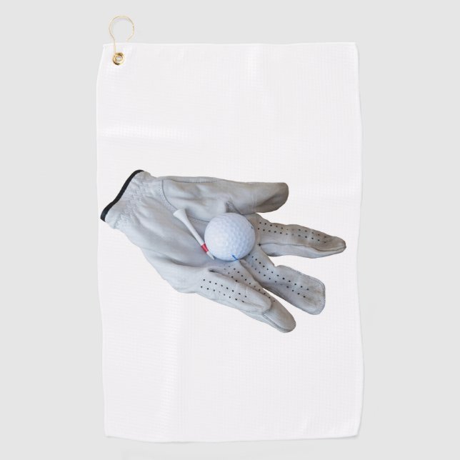 Handschuhe und ein Golfball Design Best Golf Handt Golfhandtuch (Vorderseite)