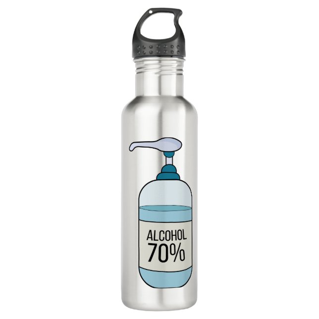 Handseilgel mit 70% Alkohol Edelstahlflasche (Vorderseite)