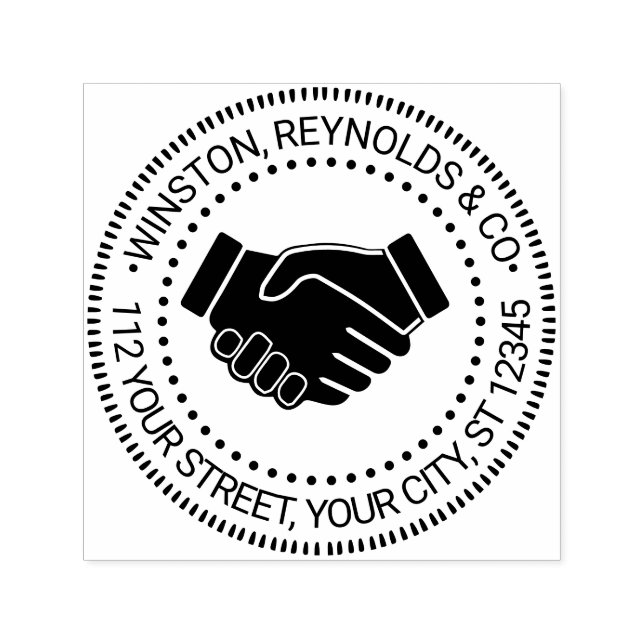 Handshake Business Beruflich Name Retrieadresse Permastempel (Design)