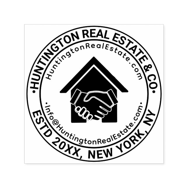 Handshake Real Anwesen Business Name URL E-Mail #2 Permastempel (Design)