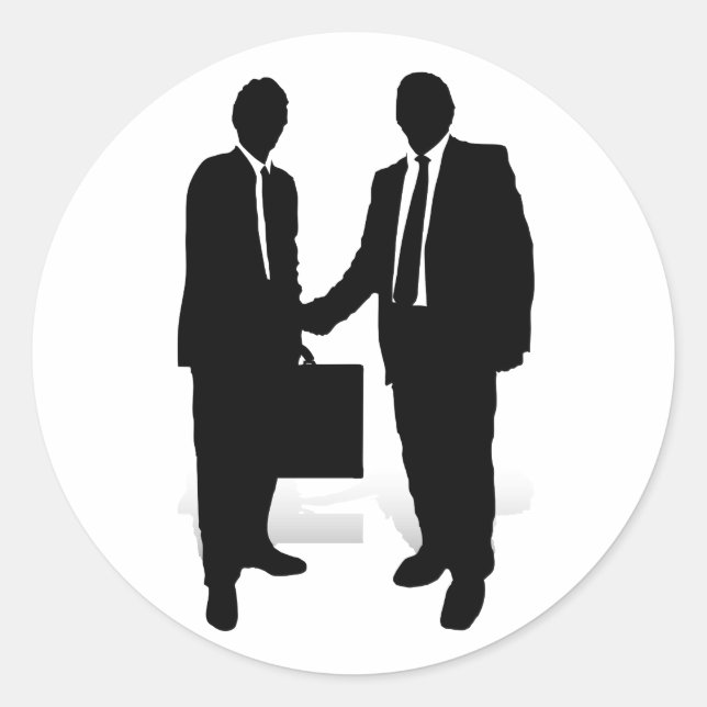 Handshake Runder Aufkleber (Vorderseite)