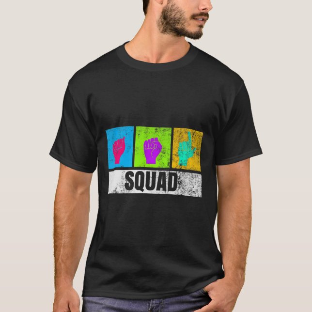 Handsignatur für Deaf Stolz und Deaf Awarene T-Shirt (Vorderseite)