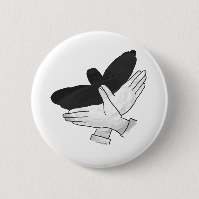 Handsilhouette Adler Button (Vorderseite)