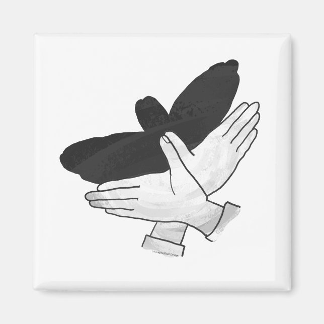 Handsilhouette Adler Magnet (Vorne)