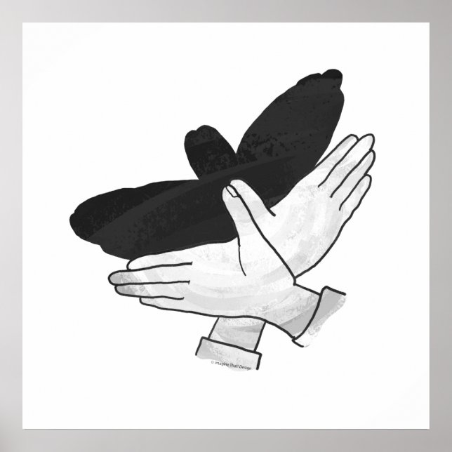 Handsilhouette Adler Poster (Vorne)
