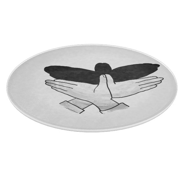 Handsilhouette Adler Schneidebrett (Ecke)