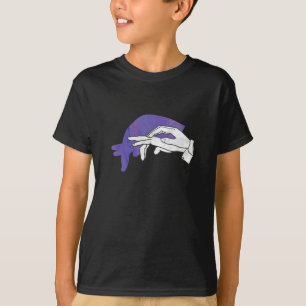 Handsilhouette Ameisenbär Lila T-Shirt