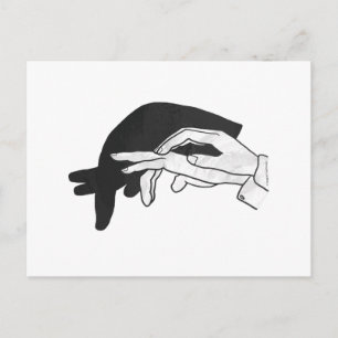 Handsilhouette Ameisenbär Postkarte