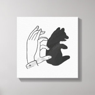 Handsilhouette Bärenjunges Leinwanddruck