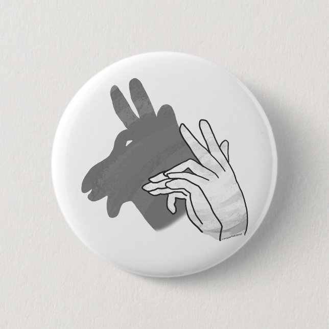 Handsilhouette Billy Ziegen Grau Button (Vorderseite)