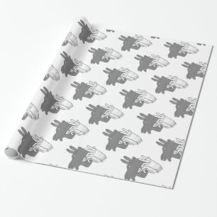 Handsilhouette Billy Ziegen Grau Geschenkpapier