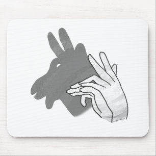 Handsilhouette Billy Ziegen Grau Mousepad