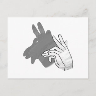 Handsilhouette Billy Ziegen Grau Postkarte