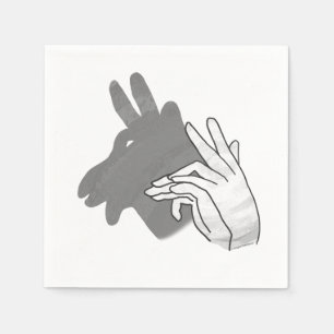HandSilhouette-Billy-Ziegen-Grau Serviette