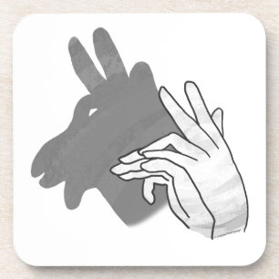 Handsilhouette Billy Ziegen Grau Untersetzer