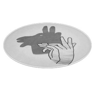 Handsilhouette Billygeiß grau Schneidebrett