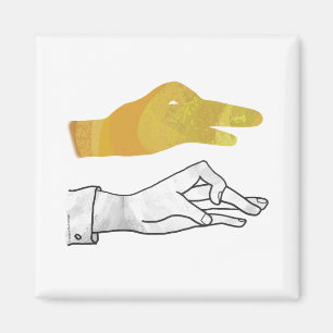 Handsilhouette Ente Gelb Magnet