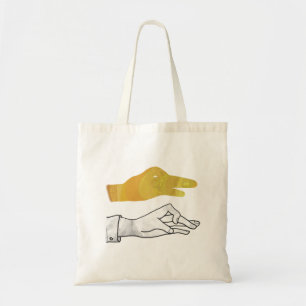 Handsilhouette Ente Gelb Tragetasche