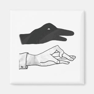 Handsilhouette Ente Magnet