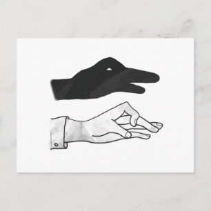 Handsilhouette Ente Postkarte