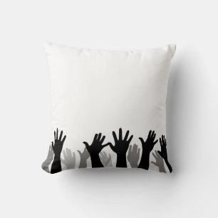 Handsilhouette erhoben, Hand heben, Protest Kissen