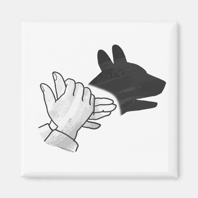Handsilhouette Hund Magnet (Vorne)