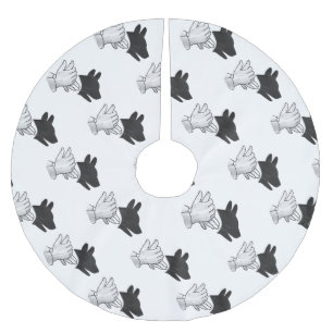 Handsilhouette Hund Polyester Weihnachtsbaumdecke