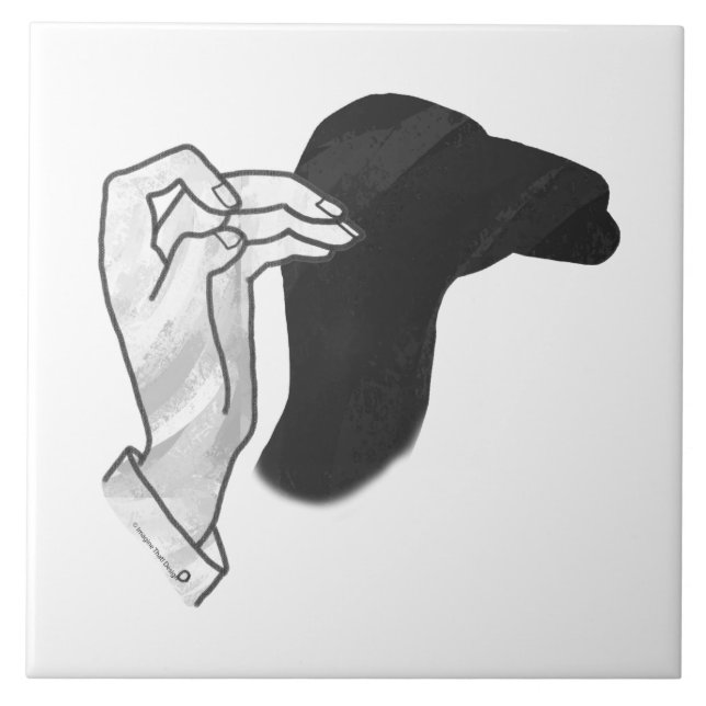 Handsilhouette Kamel Fliese (Vorderseite)
